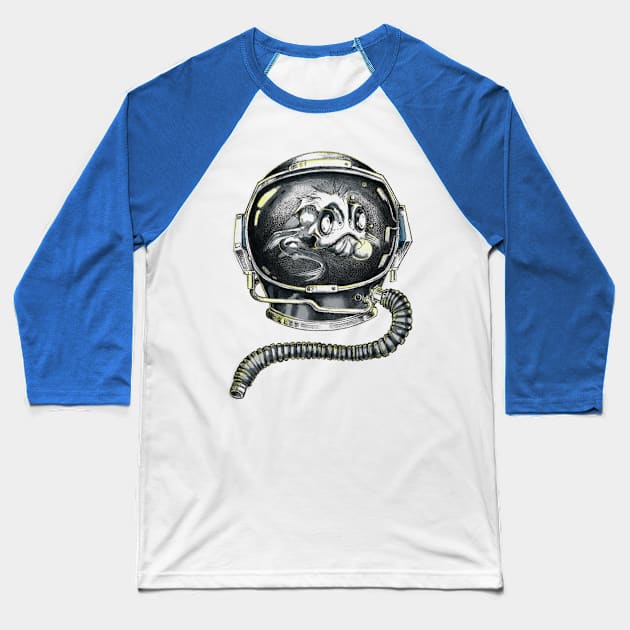 Fish in a diving helmet. Baseball T-Shirt by Buy Custom Things